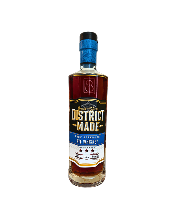 District Made Single Barrel Cask Strength Rye Whiskey 136.6 Proof 750mL 